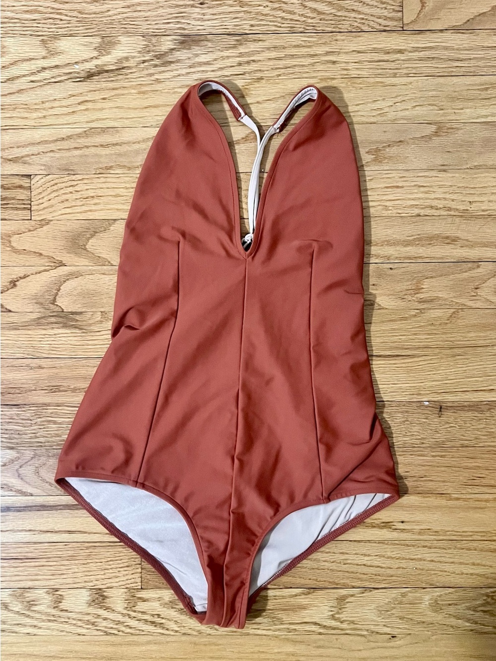 Cali Dreaming Terra cotta One-Piece Swimsuit - Plunge Neck Size S